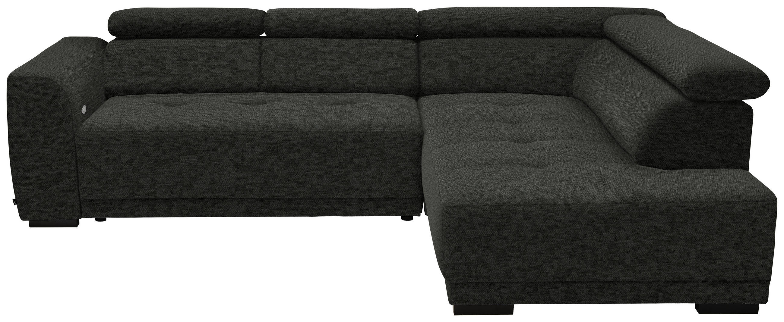 ECKSOFA in Struktur Schwarz  - Schwarz, Design, Kunststoff/Textil (284/205cm) - MID.YOU
