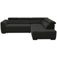 ECKSOFA in Struktur Schwarz  284/205 cm  - Schwarz, Design, Kunststoff/Textil (284/205cm) - Xora