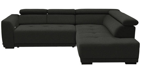 ECKSOFA in Struktur Schwarz 284/205 cm - Schwarz, Design, Kunststoff/Textil (284/205cm) - Xora