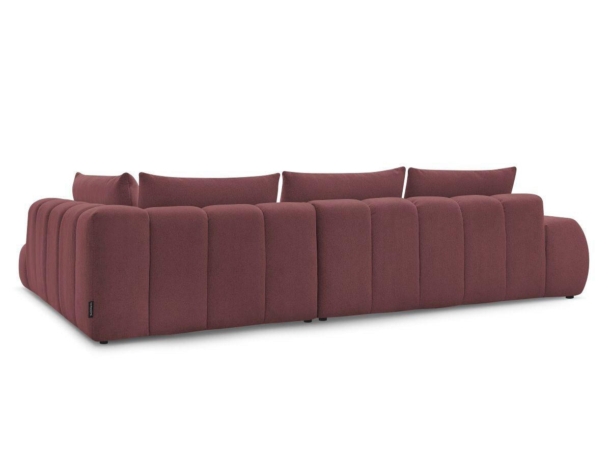 ECKSOFA Ottomane rechts  EVEREST Rot Flachgewebe  - Rot/Schwarz, MODERN, Kunststoff/Textil (352/210cm) - Livetastic