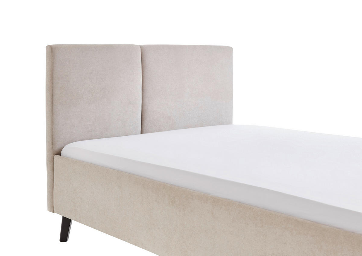 POLSTERBETT 140/200 cm  in Beige  - Beige/Schwarz, Basics, Holz/Textil (140/200cm) - Boxxx