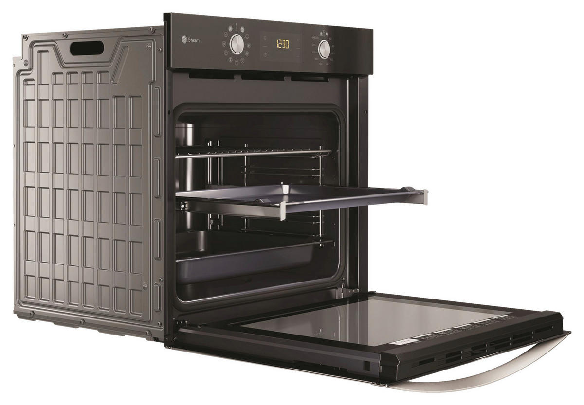 EINBAUBACKOFEN PBWK3JH8SBLG  - Edelstahlfarben/Schwarz, Basics, Glas/Metall (59,5/59,5/54.9cm) - Privileg