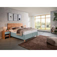 POLSTERBETT Matratze, Lattenrost, Bettkasten Buchefarben, Mintgrün 180/200 cm  - Buchefarben/Weiß, Design, Holz/Textil (180/200cm) - Valnatura