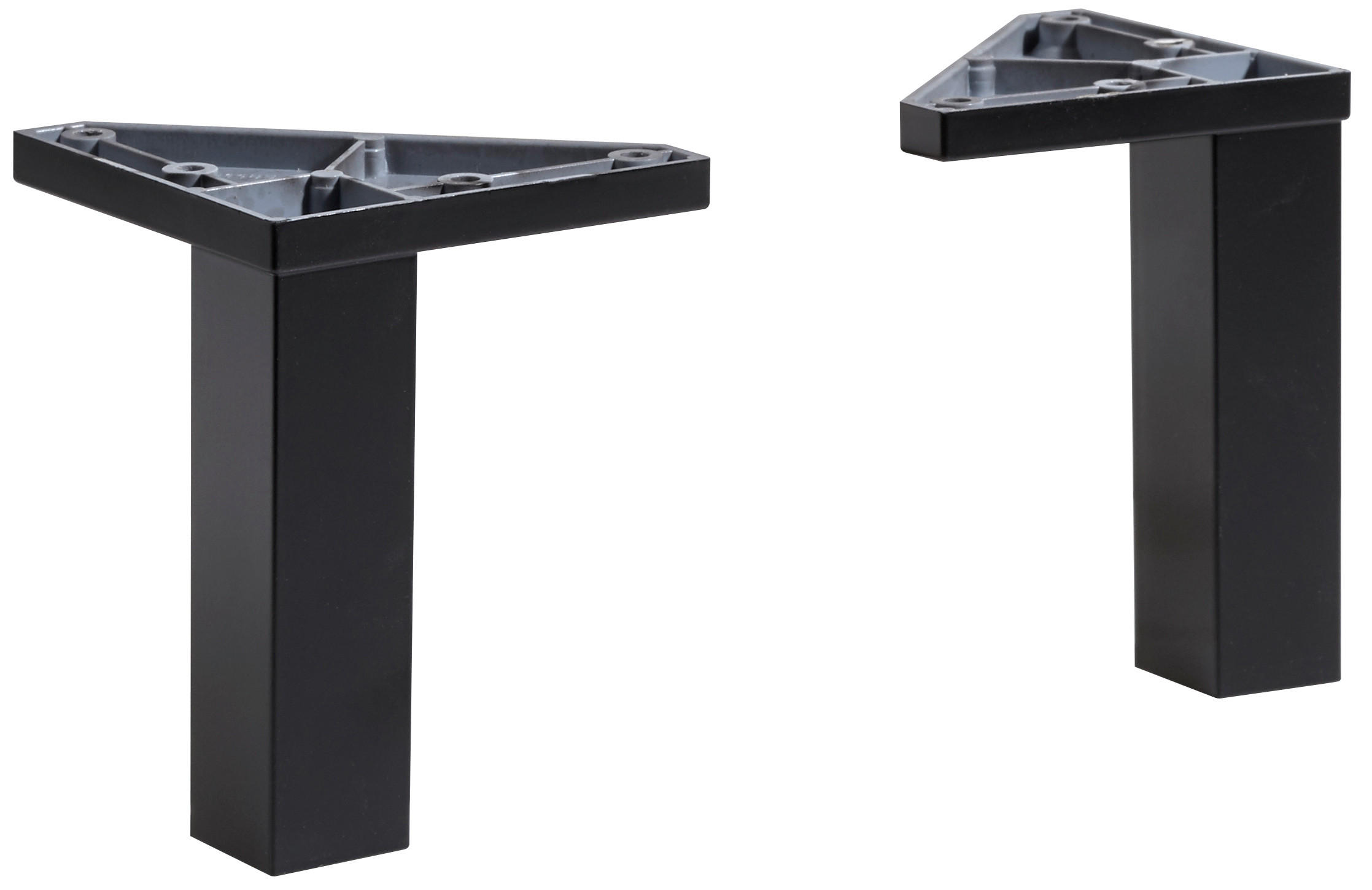 FUßSET  10 cm  - Schwarz, Basics, Kunststoff (10cm) - Xora