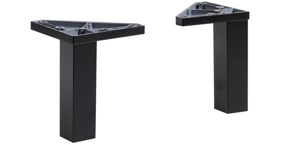 FUßSET 10 cm - Schwarz, MODERN, Kunststoff (10cm) - Xora