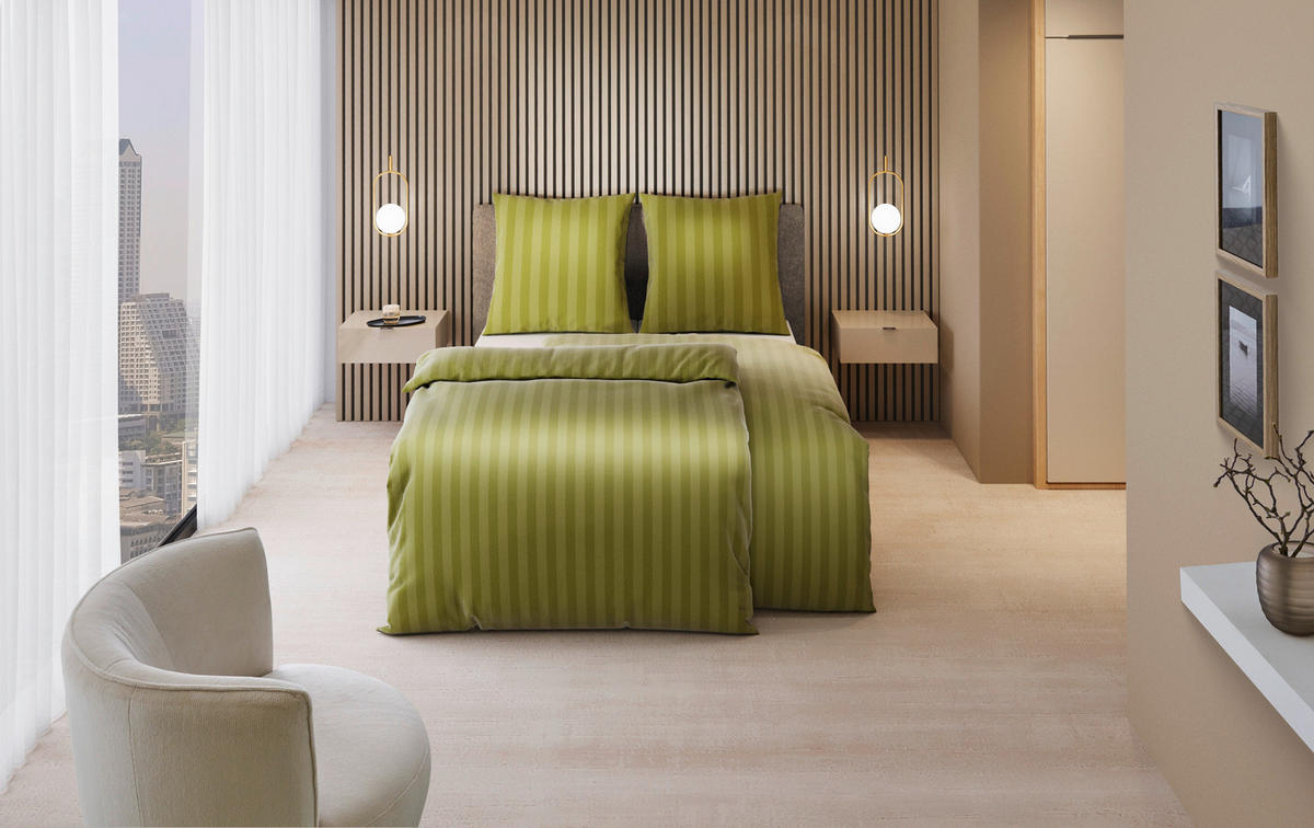 BETTWÄSCHE Satin 155/220 cm  - Grün, Textil (155/220cm) - Dieter Knoll