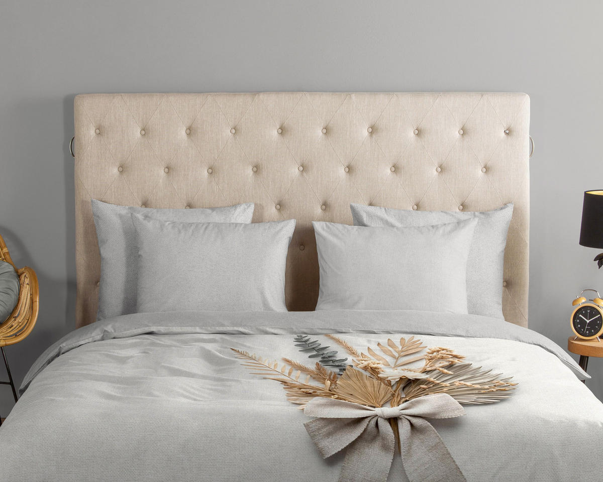 WENDEBETTWÄSCHE Good Morning Renforcé 140/200 cm  - Greige/Hellgrau, Basics, Textil (140/200cm)