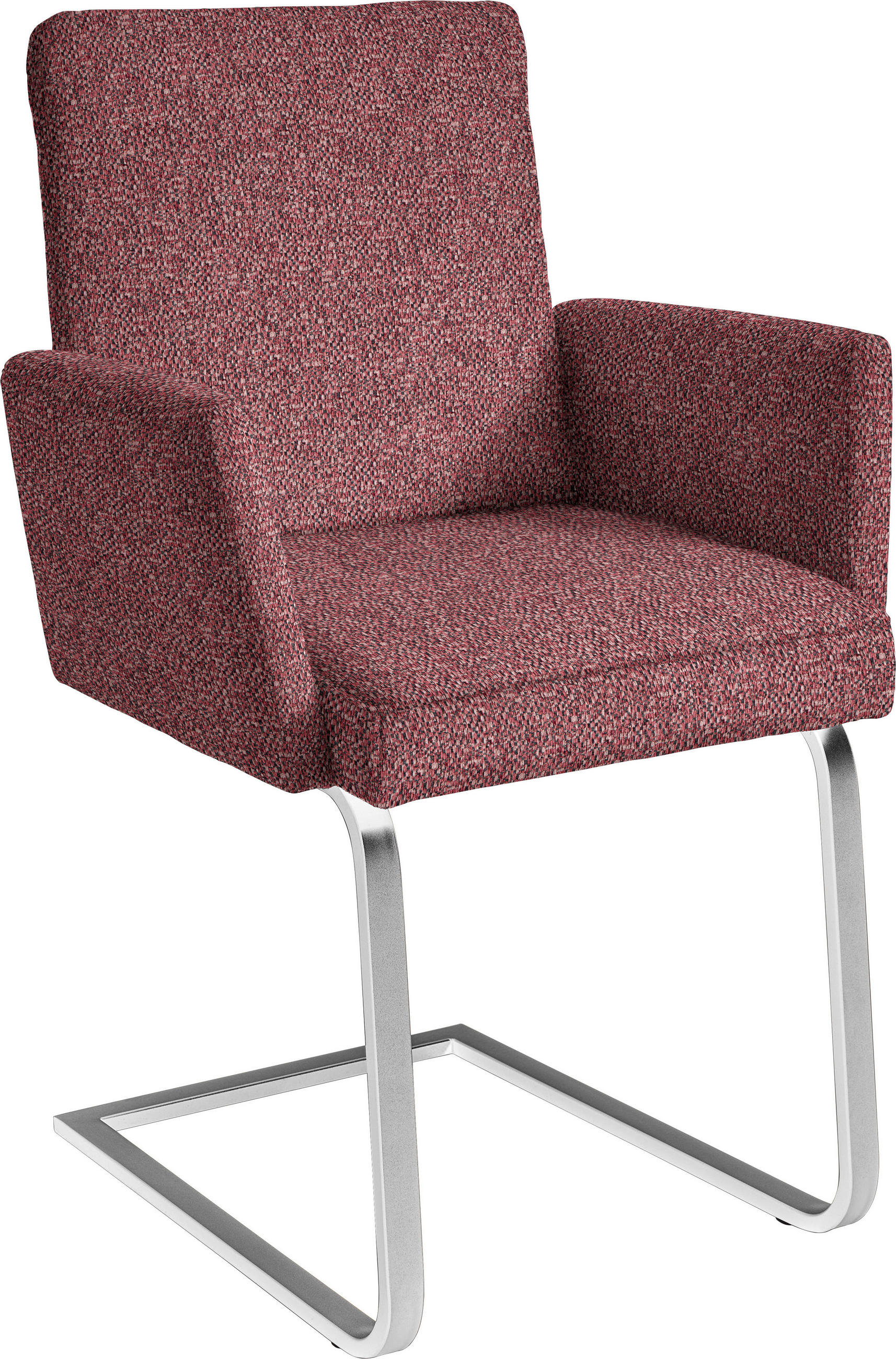 ARMLEHNSTUHL  in Stahl Chenille  - Chromfarben/Rosa, Design, Textil/Metall (56/92/60cm) - Dieter Knoll