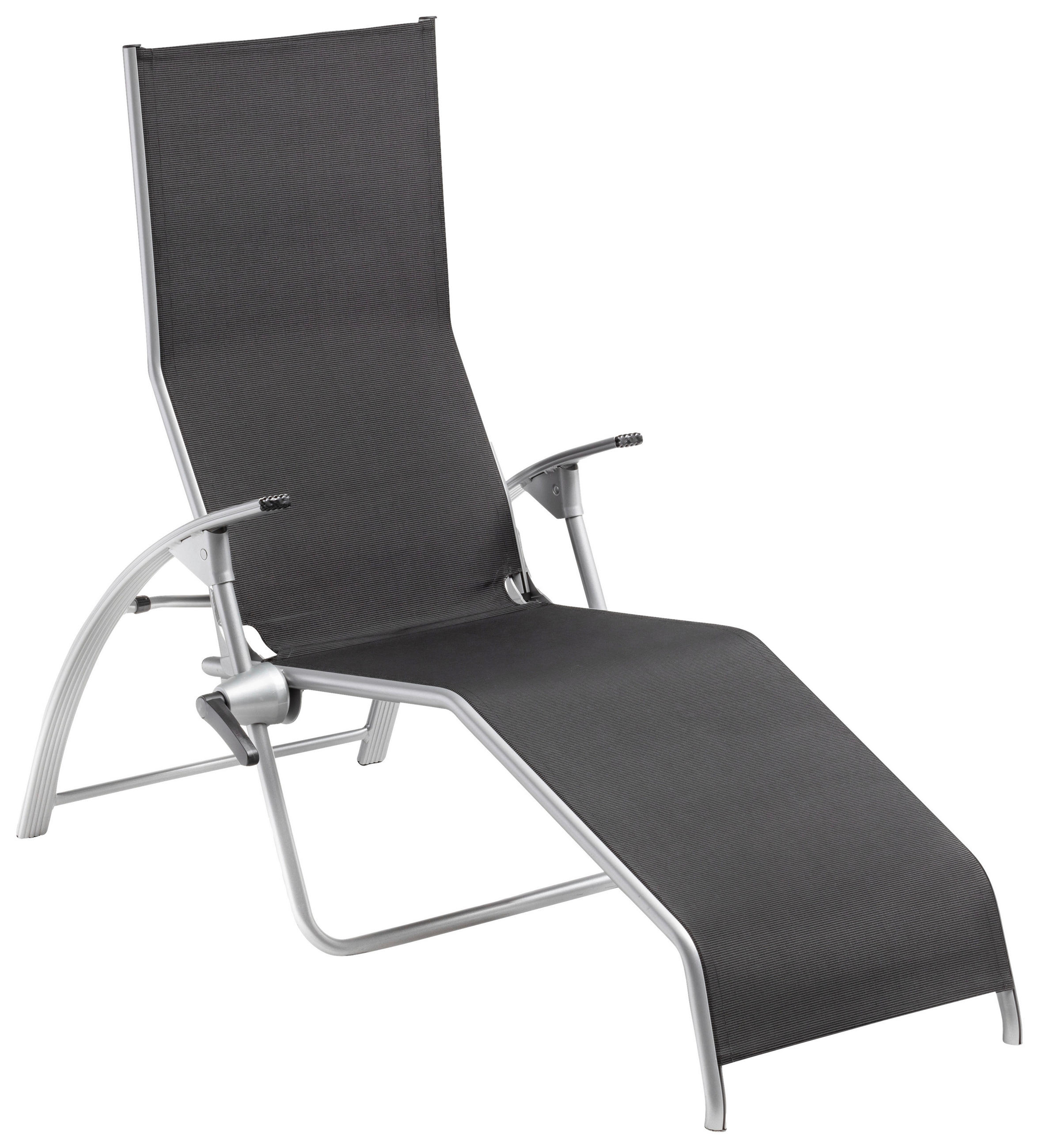 BÄDERLIEGE 73/120/180 cm  - Dunkelgrau/Silberfarben, Basics, Textil/Metall (73/120/180cm) - Kettler