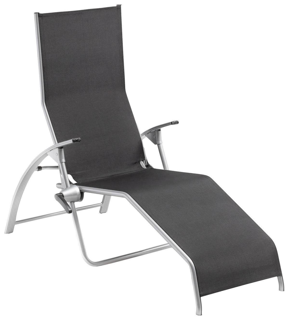 BÄDERLIEGE 73/120/180 cm  - Dunkelgrau/Silberfarben, Basics, Textil/Metall (73/120/180cm) - Kettler