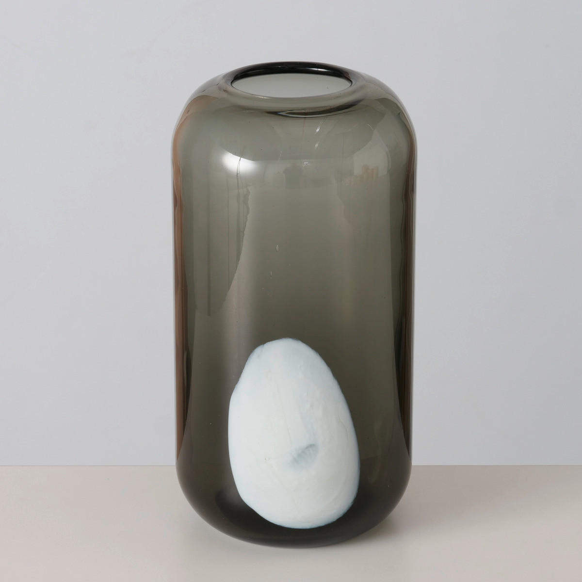 VASE  - Dunkelgrau, Design, Glas (12,5/24,8cm)