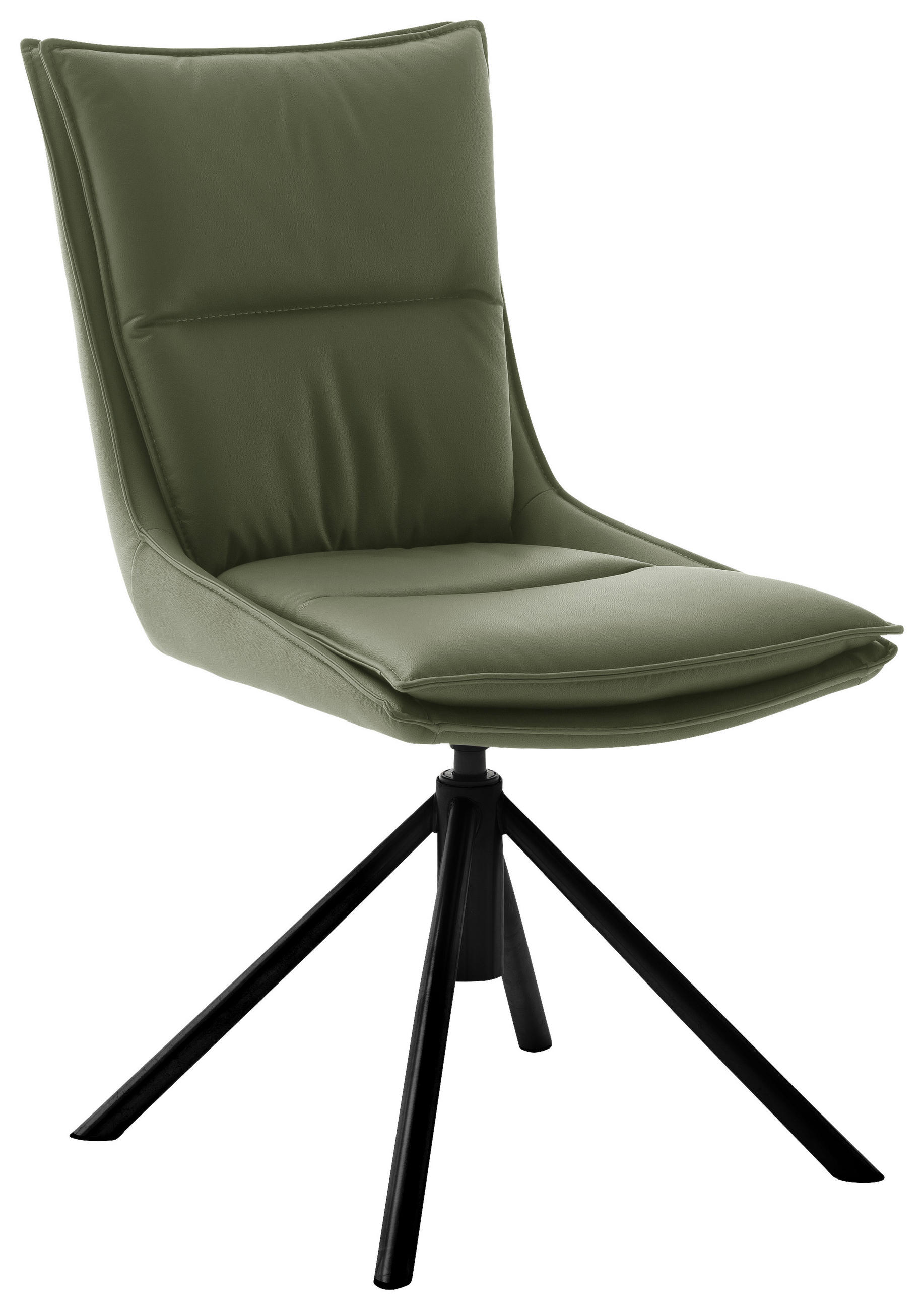 STUHL drehbar  Beinauswahl, Stoffauswahl, Typenauswahl, Sitzfläche 360° drehbar, automatische Rückholfunktion Mikrofaser, beschichtet  Schwarz, Olivgrün  - Schwarz/Olivgrün, Design, Textil/Metall (49/90/65cm) - Novel