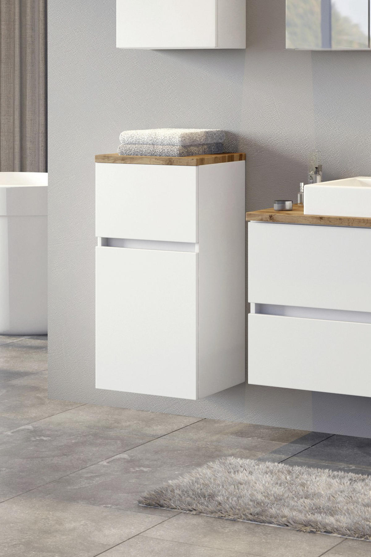 UNTERSCHRANK 40/79/35 cm   - Eichefarben/Silberfarben, Basics, Holzwerkstoff/Kunststoff (40/79/35cm) - Held