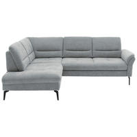 CANAPÉ D'ANGLE in Webstoff Hellgrau  - Hellgrau/Schwarz, Design, Textil/Metall (206/256cm) - Beldomo System