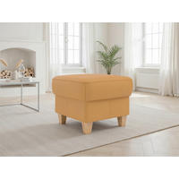TABURETKA, koža, 58/48/58 cm - farba duba/kari žltá, Basics, koža/drevo (58/48/58cm) - Sit & More