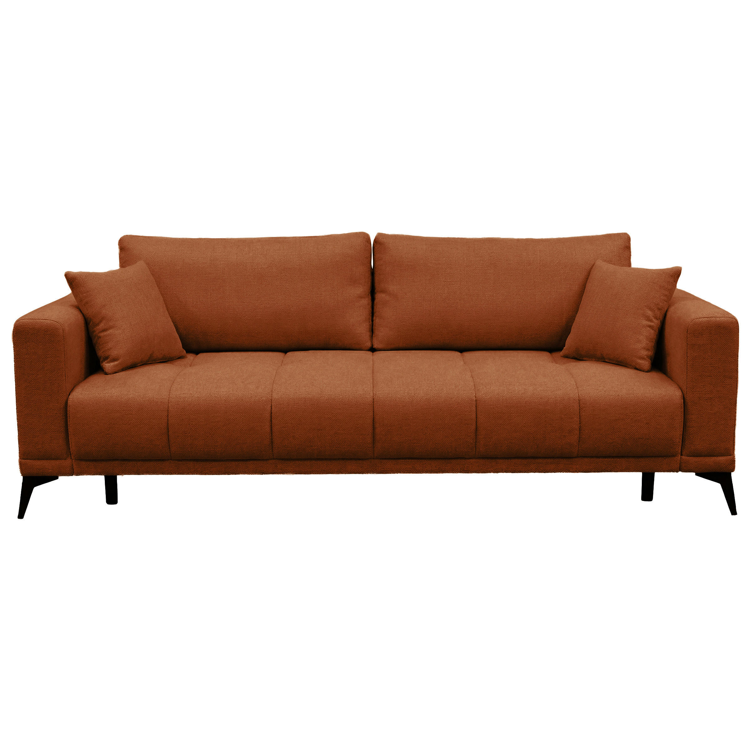SCHLAFSOFA GRANDE Chenille Rot  inkl. Zierkissen, Rückenkissen, Bettkasten  - Rot/Schwarz, Design, Textil/Metall (238/83/98cm) - MID.YOU
