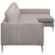 ECKSOFA Taupe Chenille  - Taupe/Silberfarben, KONVENTIONELL, Textil/Metall (284/143cm) - Carryhome