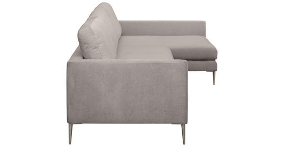 ECKSOFA Taupe Chenille  - Taupe/Silberfarben, KONVENTIONELL, Textil/Metall (284/143cm) - Carryhome
