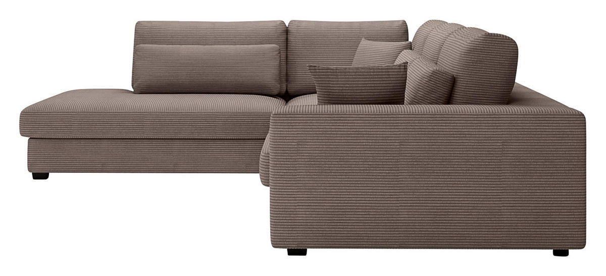 ECKSOFA in Cord Braun  - Schwarz/Braun, Konventionell, Kunststoff/Textil (250/314cm) - Carryhome