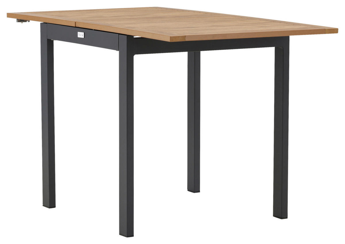 BALKONTISCH Holz, Metall Braun, Schwarz  - Schwarz/Braun, KONVENTIONELL, Holz/Metall (70/70/75cm) - Gardenson