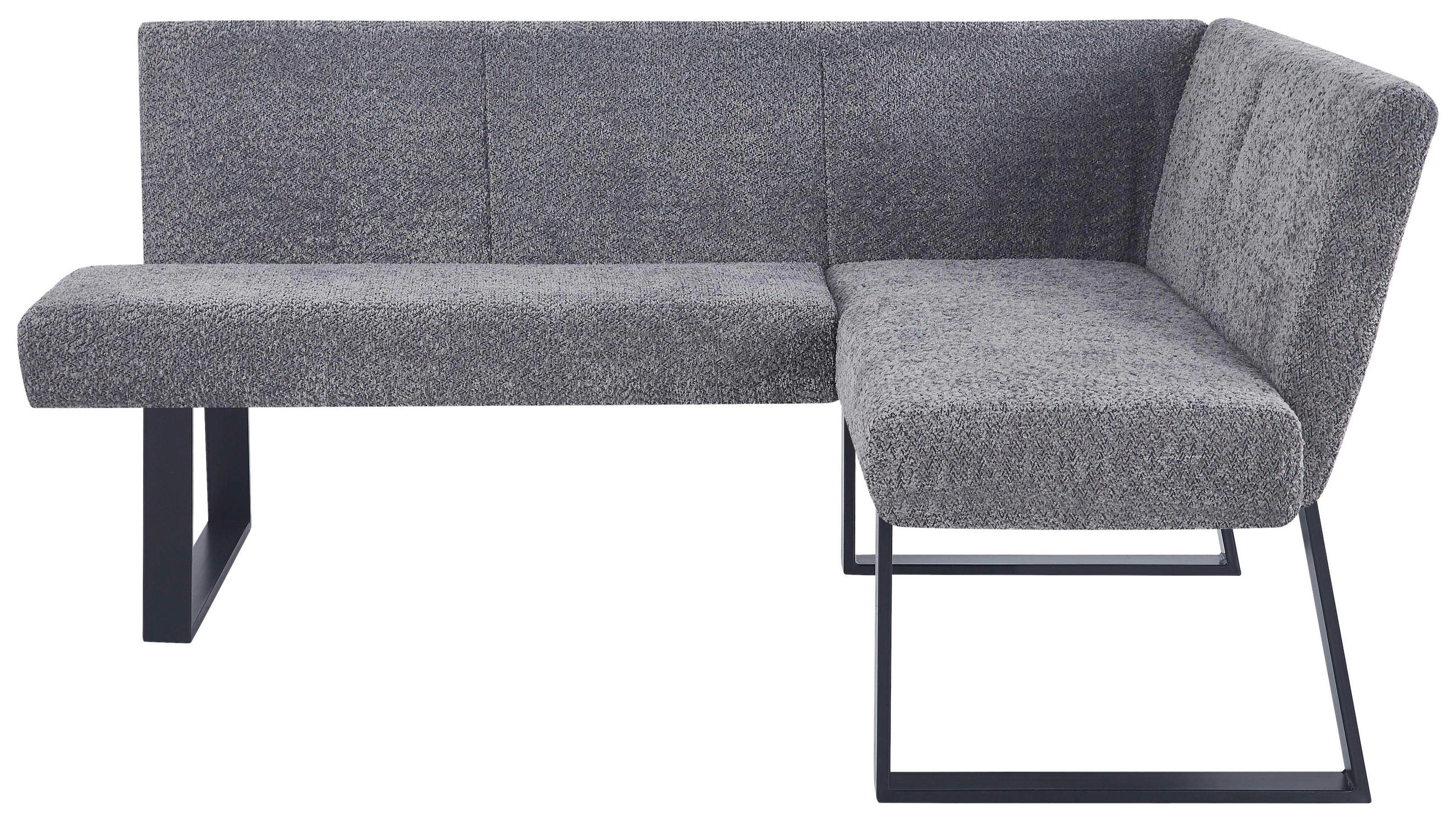 ECKBANK 160/130 cm  in Grau  - Schwarz/Grau, KONVENTIONELL, Textil/Metall (160/130cm) - MID.YOU