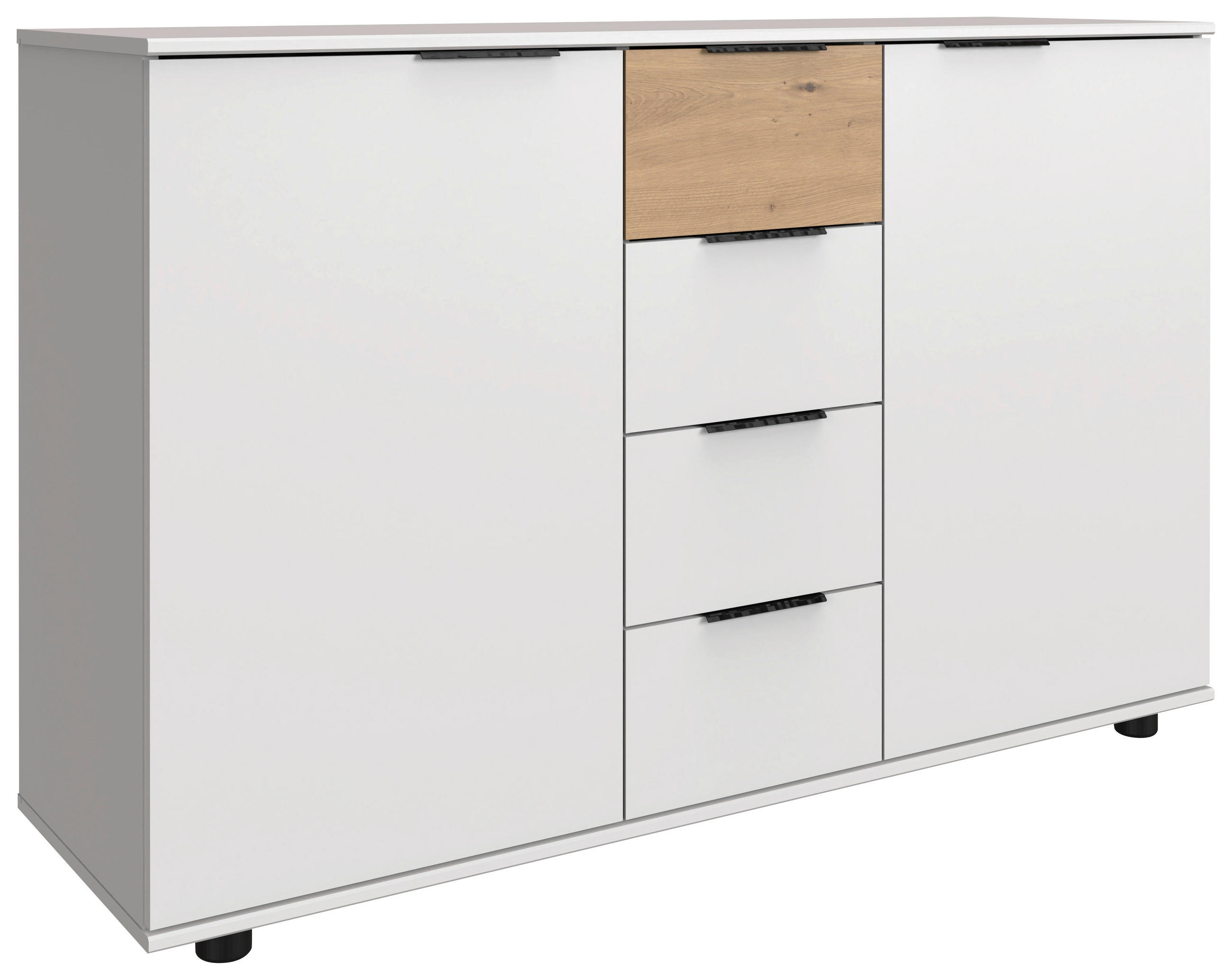 SIDEBOARD  in 130/83/41 cm  - Eichefarben/Schwarz, Design, Holzwerkstoff/Kunststoff (130/83/41cm) - MID.YOU