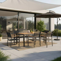 GARTENSET 7-teilig  - Graphitfarben/Naturfarben, MODERN, Holz/Textil - Gardenson