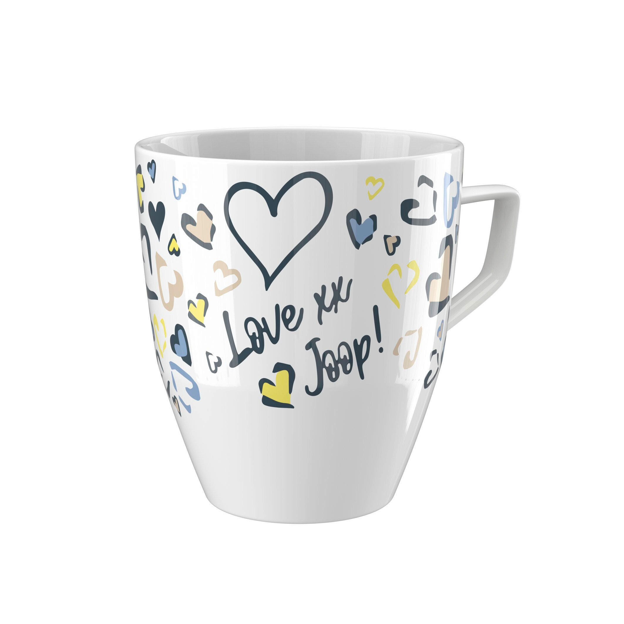 KAFFEEBECHER    - Multicolor/Weiß, Design, Keramik (8,5/8,5/9,5cm) - Joop!