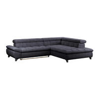 ECKSOFA Dunkelblau Chenille  - Chromfarben/Dunkelblau, KONVENTIONELL, Textil/Metall (312/234cm) - Livetastic