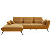 ECKSOFA in Flachgewebe Orange  - Schwarz/Orange, Design, Textil/Metall (191/301cm) - Moderano