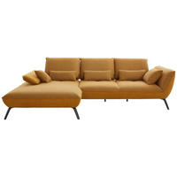 ECKSOFA in Flachgewebe Orange  - Schwarz/Orange, Design, Textil/Metall (191/301cm) - Moderano