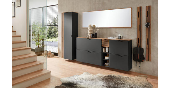 HÄNGEELEMENT in Graphitfarben, Eiche Artisan   - Schwarz/Graphitfarben, MODERN, Holzwerkstoff/Metall (25/84/37cm) - Voleo