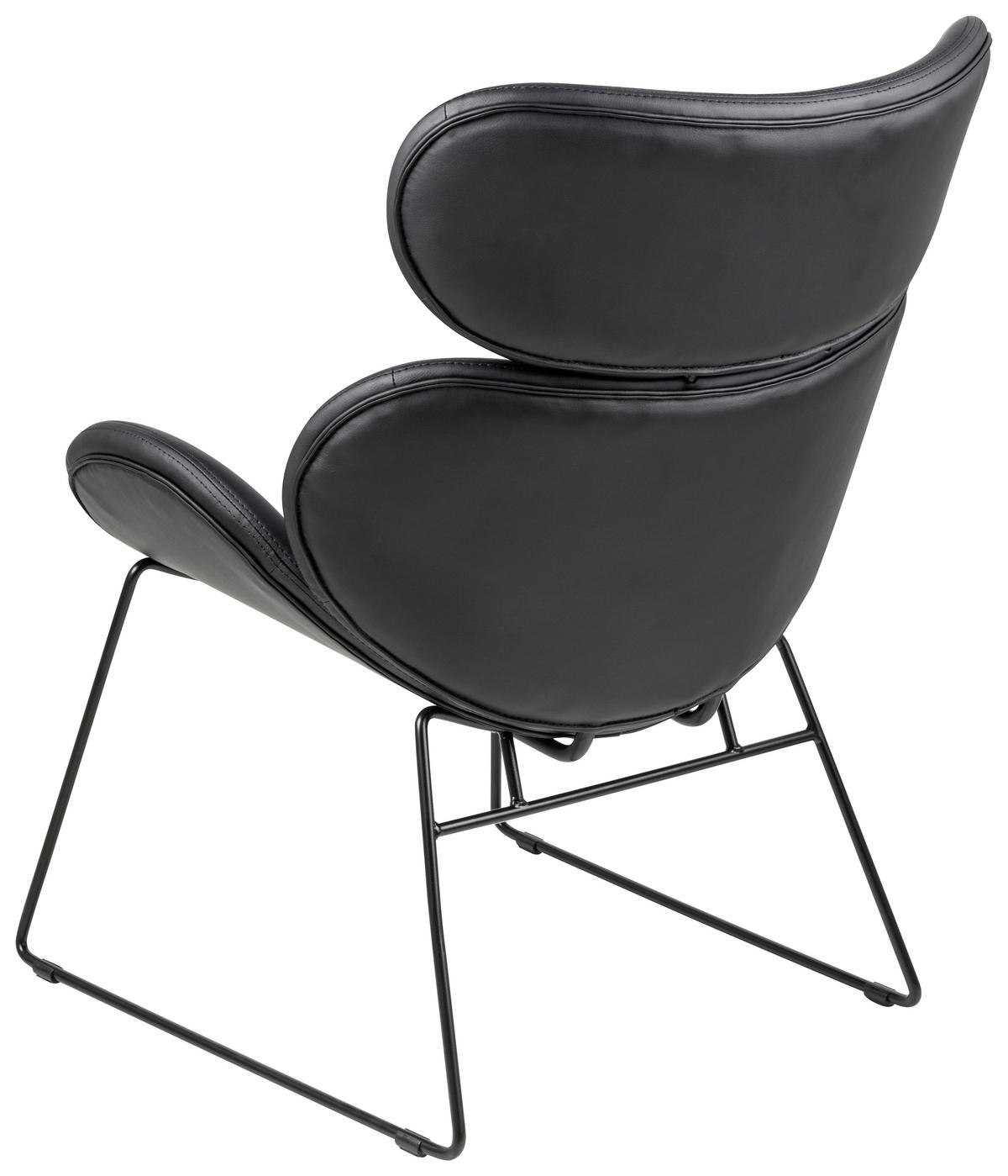 SESSEL Lederlook Schwarz    - Schwarz, Trend, Textil/Metall (69/90,5/78,5cm) - MID.YOU