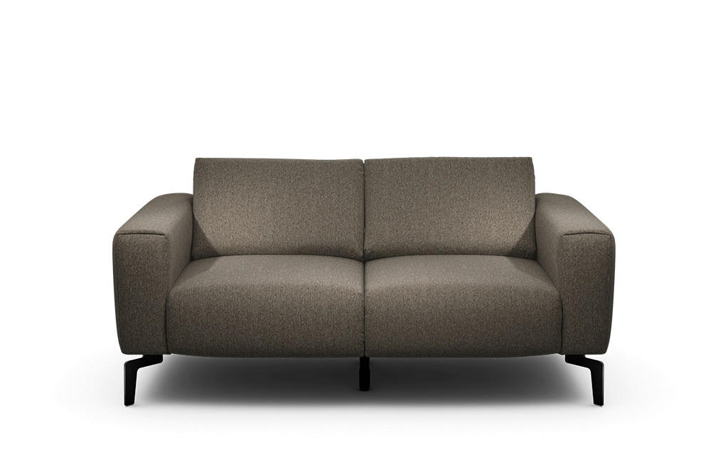 2-SITZER-SOFA Chenille Braun  - Schwarz/Braun, Design, Textil/Metall (180/86/86-94cm) - SENSOO