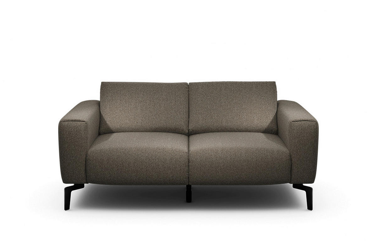 2-SITZER-SOFA Chenille Braun  - Schwarz/Braun, Design, Textil/Metall (180/86/86-94cm) - SENSOO