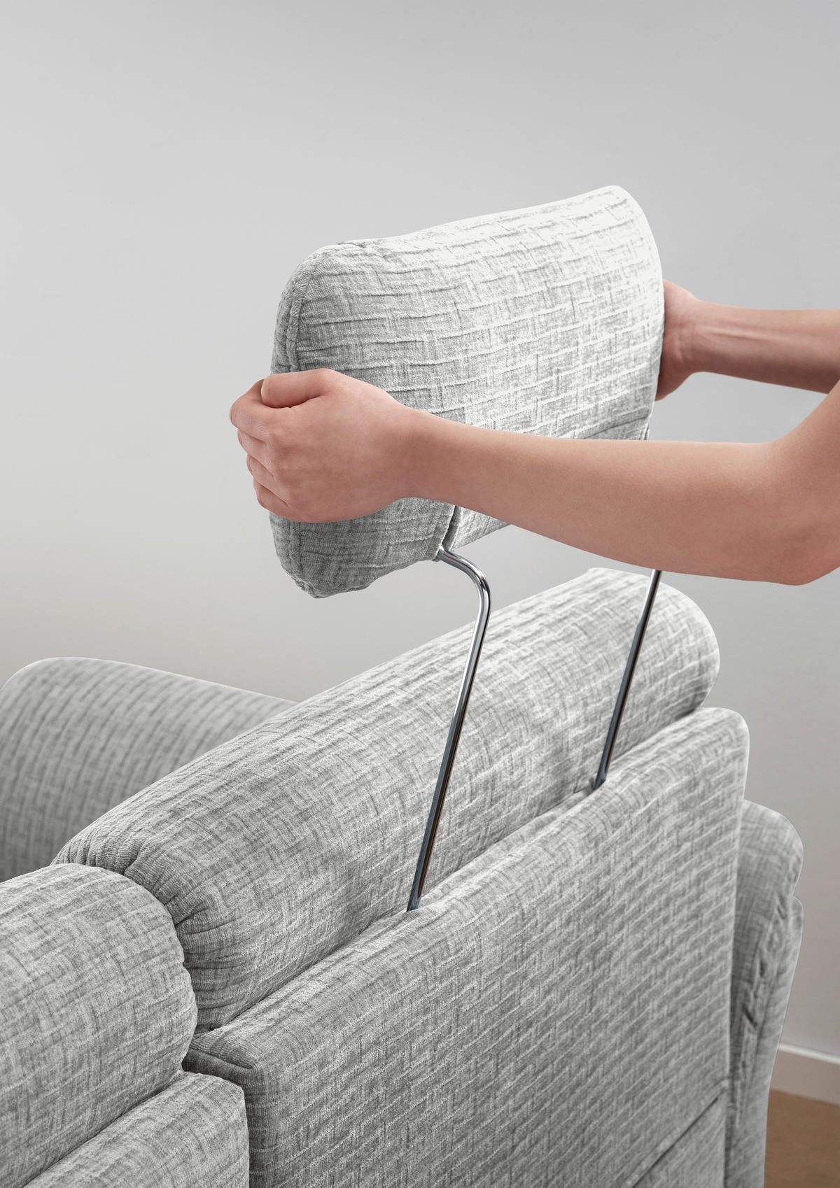 ECKSOFA in Mikrofaser Weiss  - Weiss/Schwarz, Modern, Holz/Textil (176/279cm) - Livetastic