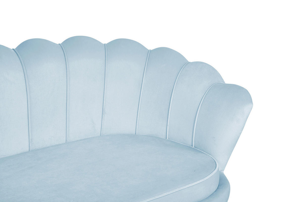 3-SITZER-SOFA in Samt Hellgrau  - Goldfarben/Hellgrau, MODERN, Textil/Metall (180/78/76cm) - Livetastic