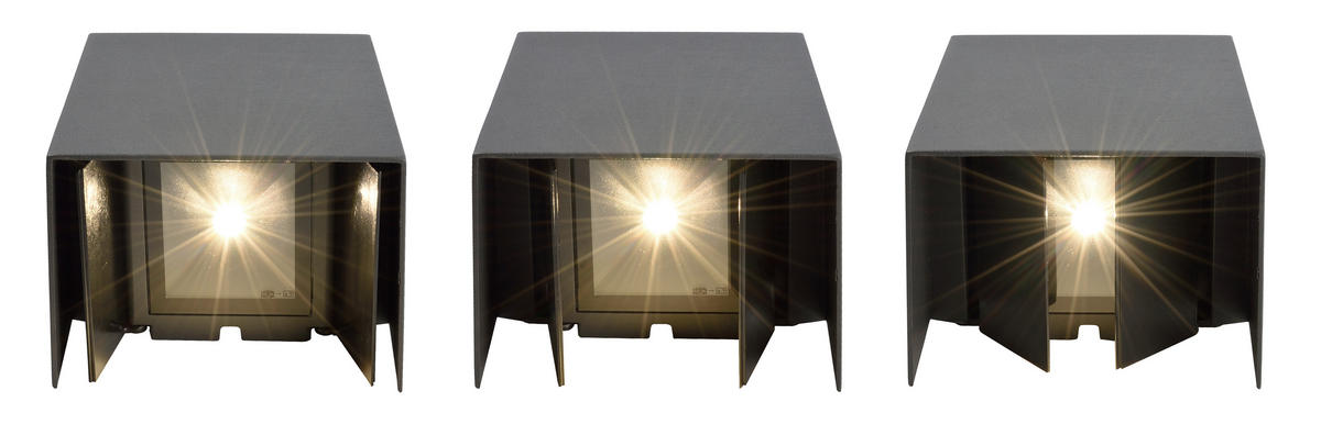 AUSSENWANDLEUCHTE - Grau, Design, Metall (14/11/15cm)