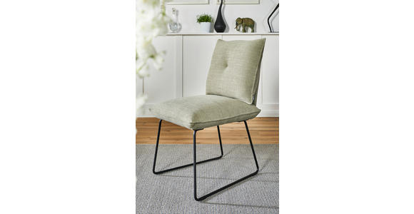 STUHL in Stahl Struktur Metall, Textil - Beige/Schwarz, Design, Textil/Metall (50/90/70cm) - Dieter Knoll