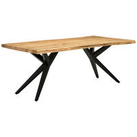 ESSTISCH in Holz, Metall 200/100/76 cm  - Schwarz/Akaziefarben, LIFESTYLE, Holz/Metall (200/100/76cm) - Landscape