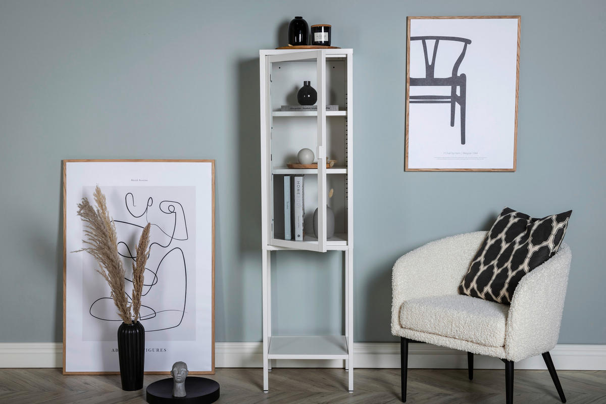 VITRINE in Weiß  - Weiß, Design, Metall (40,5/150/35cm) - Livetastic