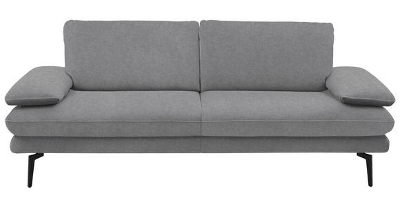 3-SITZER-SOFA in Velours Salbeigrün - Salbeigrün/Beige, Design, Textil/Metall (222/89/104cm) - Dieter Knoll