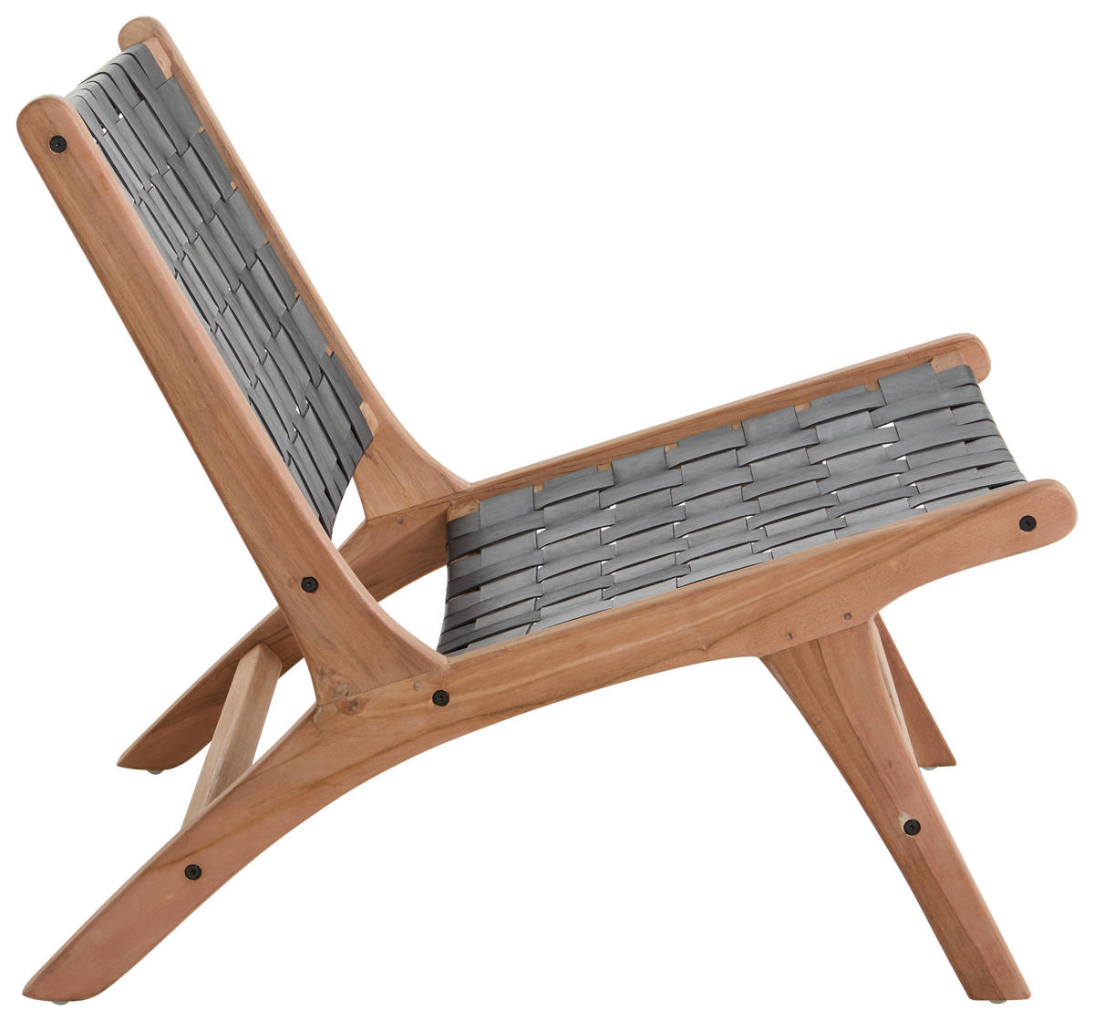 SESSEL in Echtleder Naturfarben  - Naturfarben/Teakfarben, Design, Leder/Holz (65/68/78cm) - Livetastic