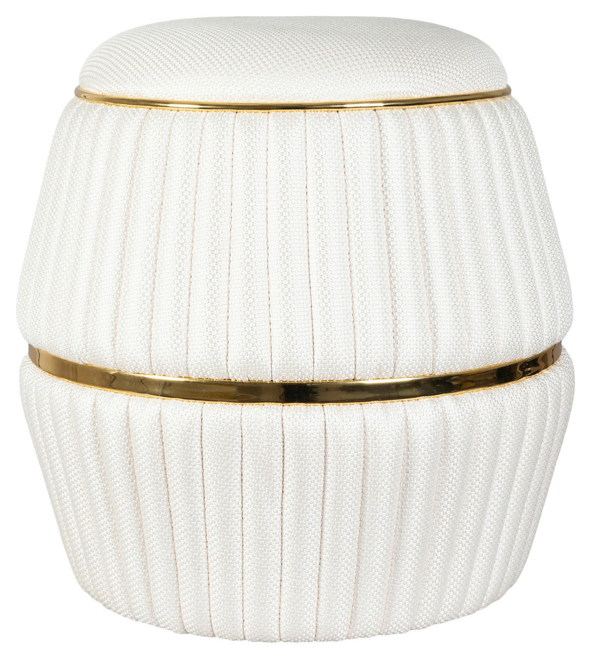HOCKER Struktur Goldfarben, Beige  - Beige/Goldfarben, Design, Textil (51,5/53cm) - Kayoom