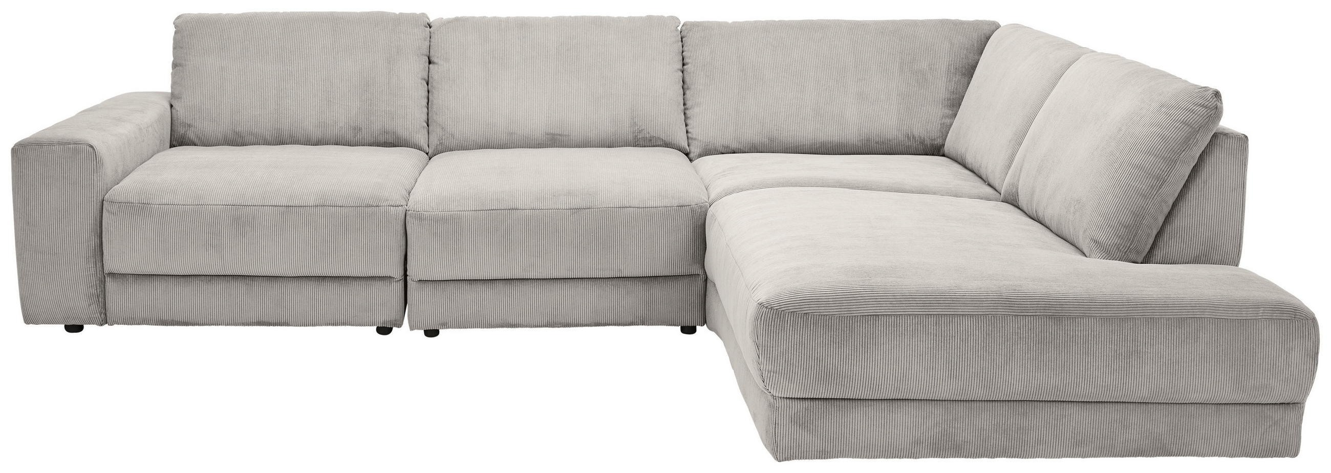 ECKSOFA Niels Andersson Hellgrau Feincord  - Hellgrau/Schwarz, Design, Kunststoff/Textil (316/242cm) - Niels Andersson