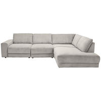 ECKSOFA Niels Andersson Hellgrau Feincord  - Hellgrau/Schwarz, Design, Kunststoff/Textil (316/242cm) - Niels Andersson