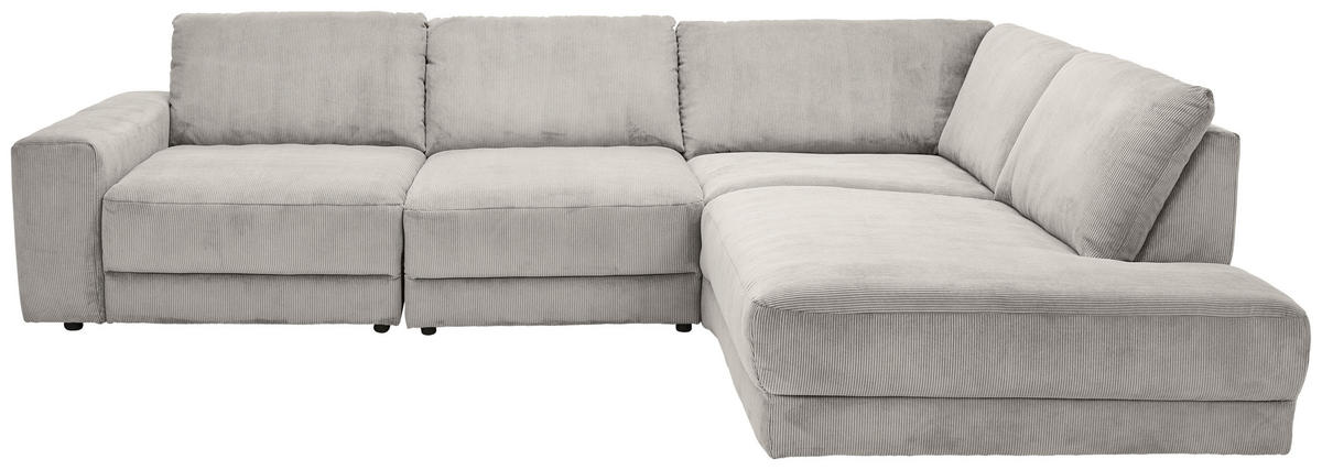 ECKSOFA Niels Andersson Hellgrau Feincord  - Hellgrau/Schwarz, Design, Kunststoff/Textil (316/242cm) - Niels Andersson