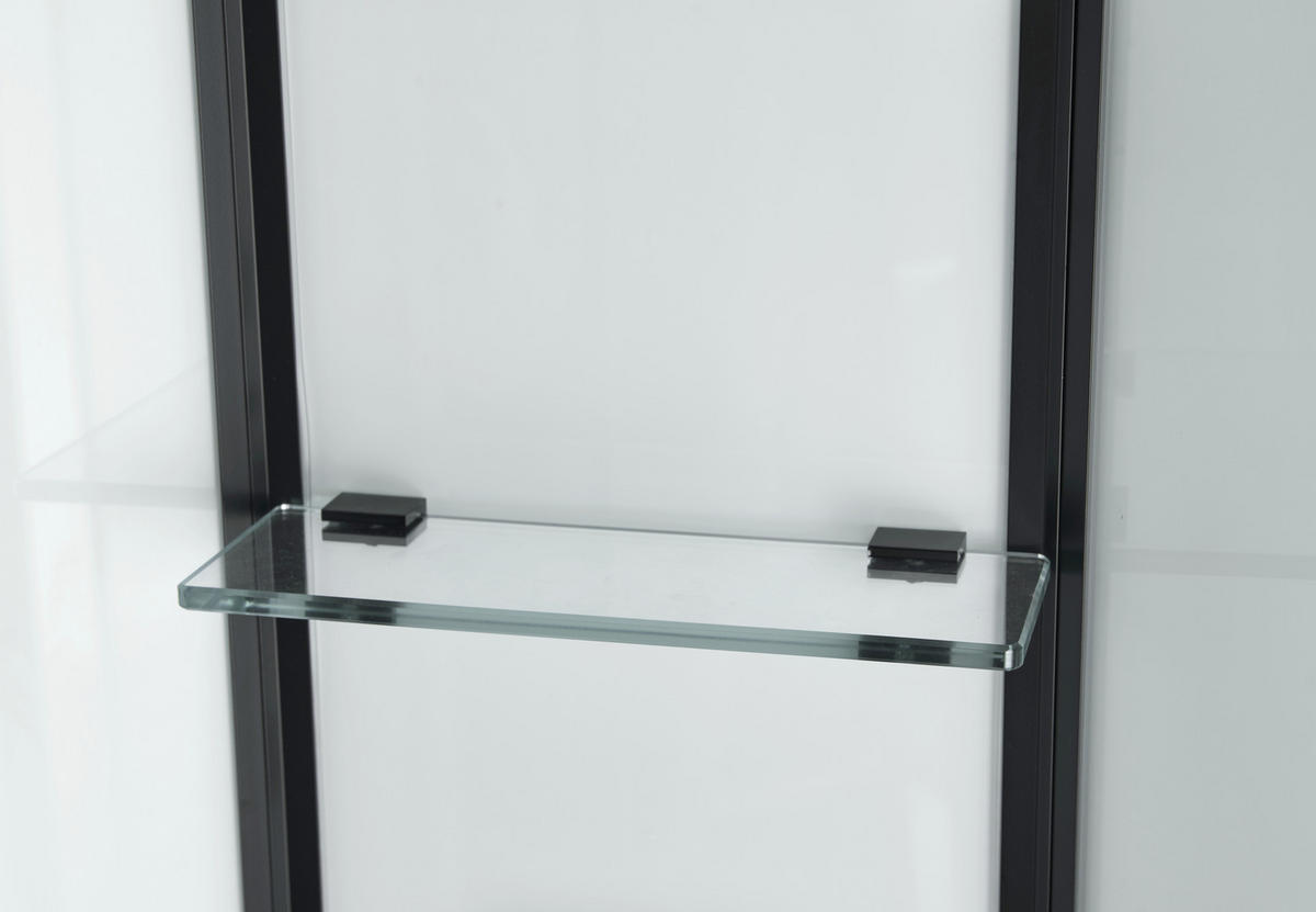 SPRCHOVÝ KOUT, průhledné, černá,  - černá/průhledné, plast/sklo (90/90/225cm) - Sanotechnik