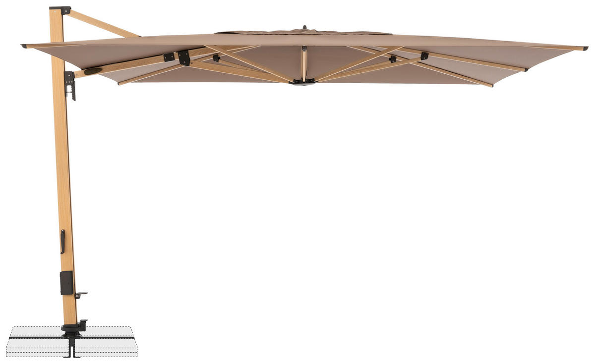 AMPELSCHIRM 400x300 cm Greige  - Greige/Eichefarben, Basics, Textil/Metall (400/300cm) - Doppler