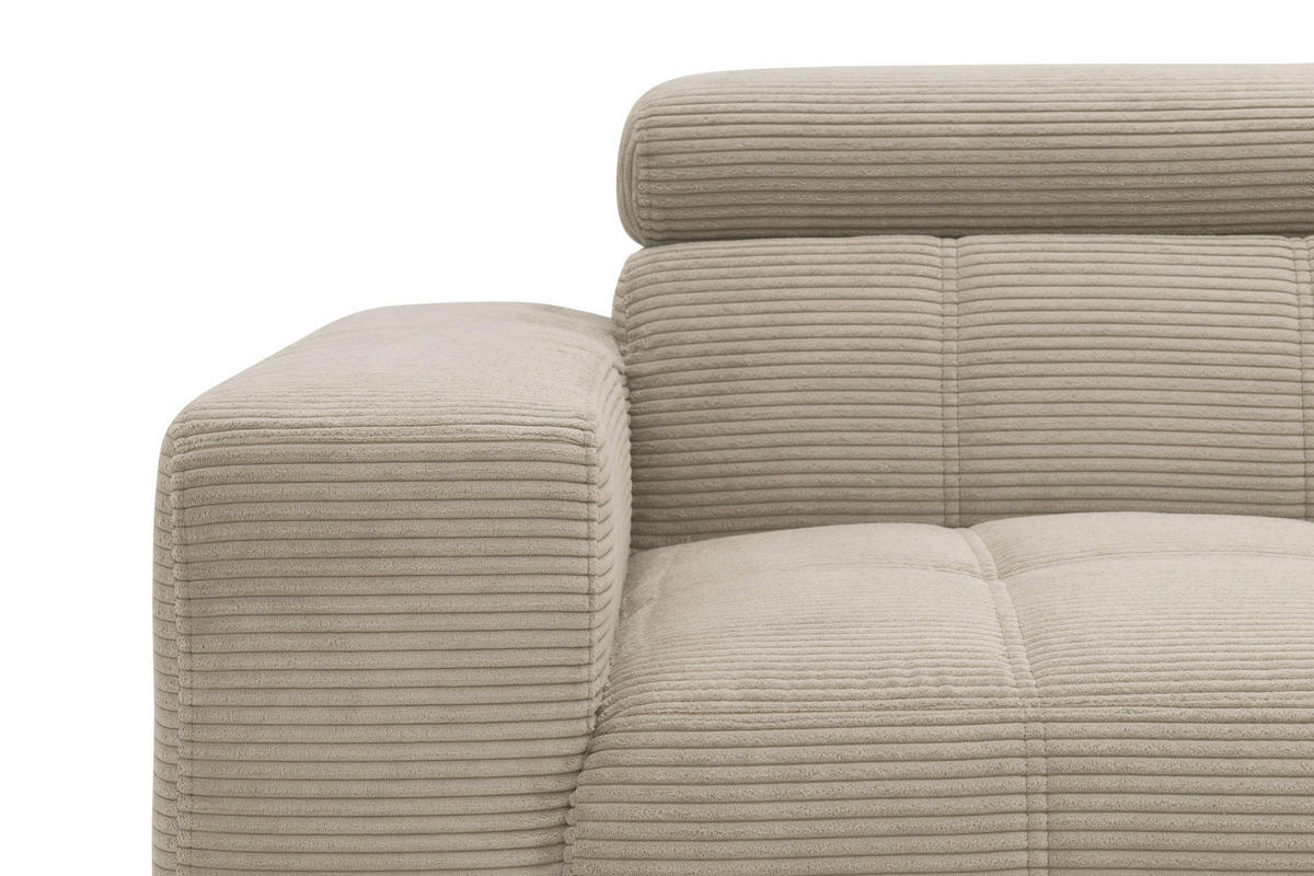 ECKSOFA TRENTO Taupe Mikrofaser  - Taupe/Dunkelgrau, MODERN, Textil/Metall (287/175cm) - MID.YOU